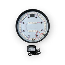 Load image into Gallery viewer, Circular electronic component with wiring and a power adapter on a white background the inside of an LED indoor sign