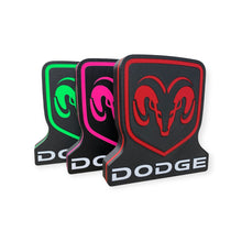 Load image into Gallery viewer, Three Dodge led signs in different colors on a white background