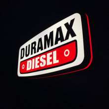 Load image into Gallery viewer, Duramax Diesel led sign lit up  on a black background