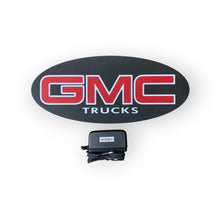 Load image into Gallery viewer, GMC Trucks led sign with a power adapter on a white background