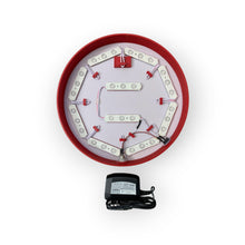 Load image into Gallery viewer, LED sign with red frame and white face on a white background