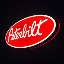 Load image into Gallery viewer, Peterbilt led sign lit up on a black background